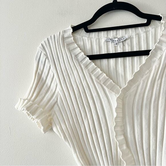 Endless Rose Cropped Ribbed Knit Ruffle Top - Picture 5 of 7